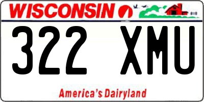 WI license plate 322XMU