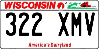 WI license plate 322XMV