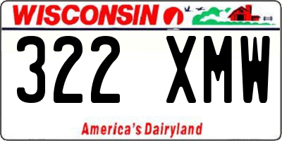 WI license plate 322XMW