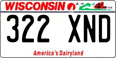 WI license plate 322XND