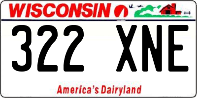 WI license plate 322XNE