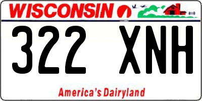 WI license plate 322XNH