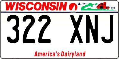 WI license plate 322XNJ