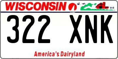 WI license plate 322XNK