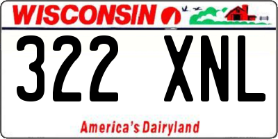 WI license plate 322XNL