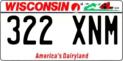 WI license plate 322XNM