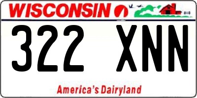 WI license plate 322XNN