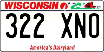 WI license plate 322XNO