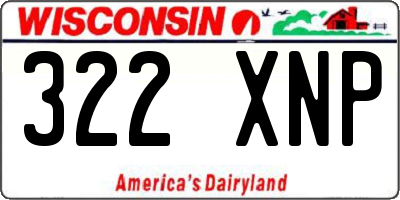 WI license plate 322XNP