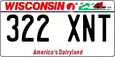 WI license plate 322XNT