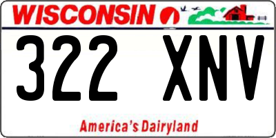 WI license plate 322XNV