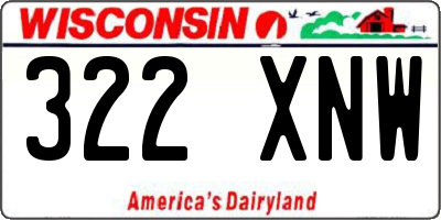 WI license plate 322XNW