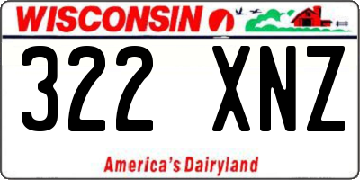 WI license plate 322XNZ