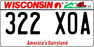 WI license plate 322XOA