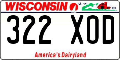 WI license plate 322XOD