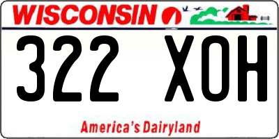 WI license plate 322XOH