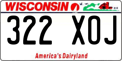 WI license plate 322XOJ