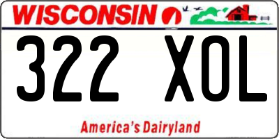 WI license plate 322XOL