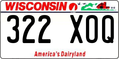 WI license plate 322XOQ
