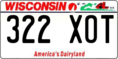 WI license plate 322XOT