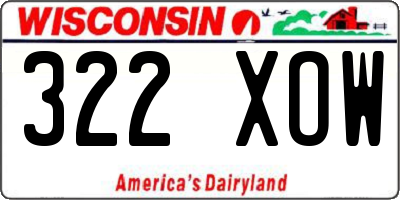 WI license plate 322XOW