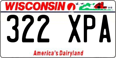 WI license plate 322XPA