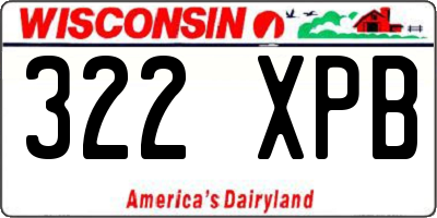 WI license plate 322XPB