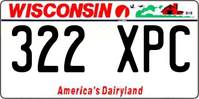 WI license plate 322XPC