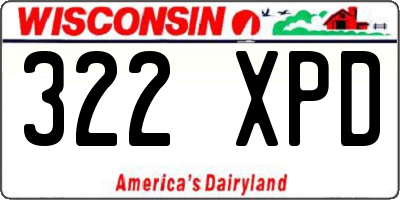 WI license plate 322XPD