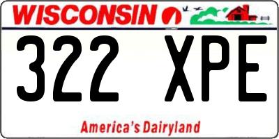 WI license plate 322XPE