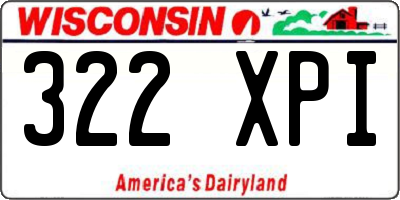 WI license plate 322XPI