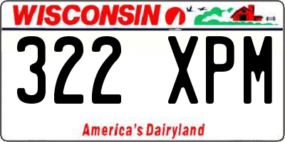 WI license plate 322XPM