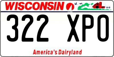 WI license plate 322XPO