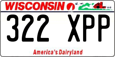 WI license plate 322XPP