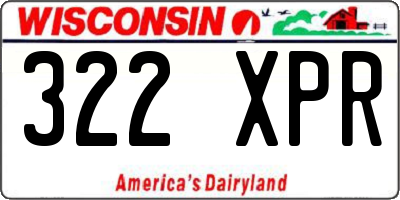 WI license plate 322XPR