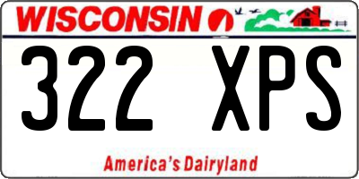WI license plate 322XPS