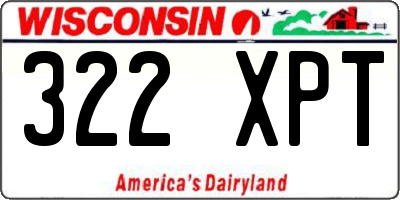 WI license plate 322XPT