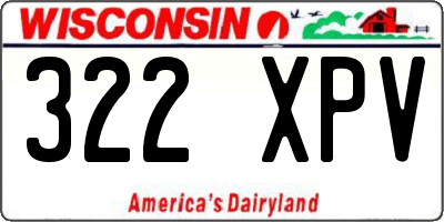WI license plate 322XPV