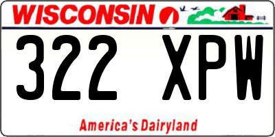 WI license plate 322XPW