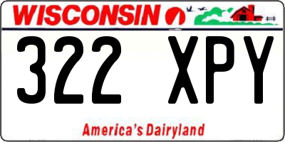 WI license plate 322XPY
