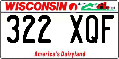 WI license plate 322XQF