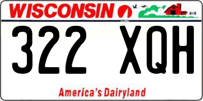 WI license plate 322XQH