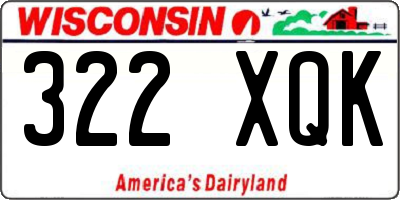 WI license plate 322XQK
