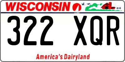 WI license plate 322XQR