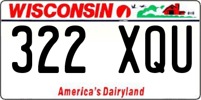 WI license plate 322XQU