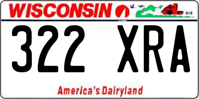WI license plate 322XRA