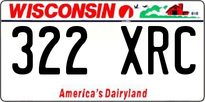 WI license plate 322XRC