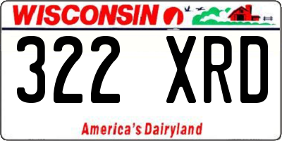 WI license plate 322XRD
