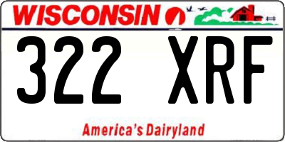 WI license plate 322XRF