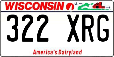 WI license plate 322XRG